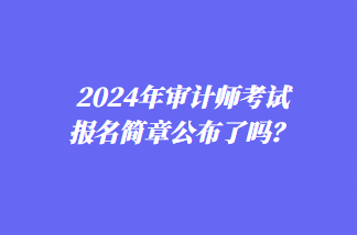 2024年審計師考試報名簡章公布了嗎？