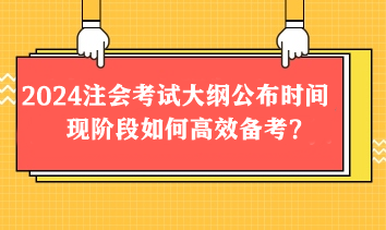 2024注會(huì)考試大綱2月公布？現(xiàn)階段如何高效備考？