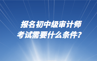 報(bào)名初中級審計(jì)師考試需要什么條件？