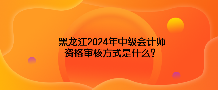海南2024年中級會計師資格審核方式是什么？