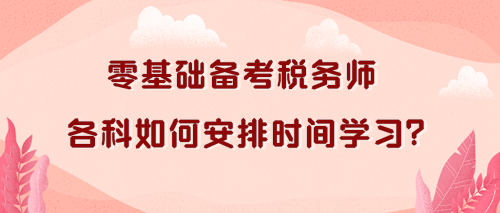 稅務(wù)師各科如何安排時(shí)間學(xué)習(xí)？零基礎(chǔ)考生看過來！