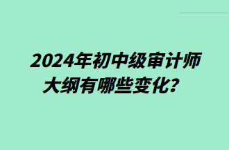 2024年初中級審計師大綱有哪些變化？