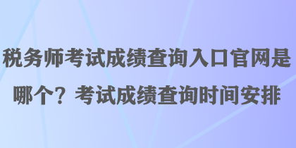 稅務(wù)師考試成績(jī)查詢(xún)?nèi)肟诠倬W(wǎng)是哪個(gè)？考試成績(jī)查詢(xún)時(shí)間安排