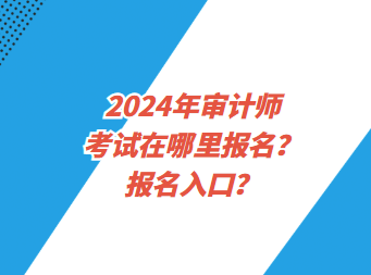 2024年審計師考試在哪里報名？報名入口？
