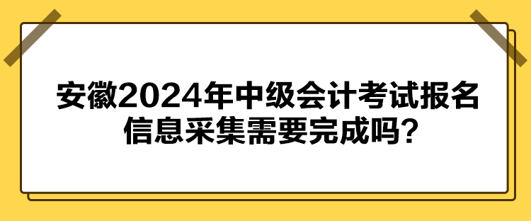 安徽2024年中級會計考試報名信息采集需要完成嗎？