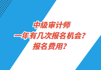 中級(jí)審計(jì)師一年有幾次報(bào)名機(jī)會(huì)？報(bào)名費(fèi)用？