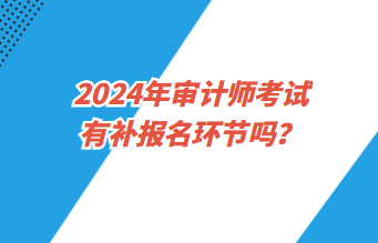2024年審計(jì)師考試報(bào)名有補(bǔ)報(bào)名環(huán)節(jié)嗎？