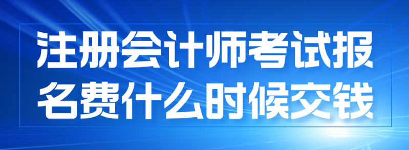 注冊會計師報名什么時候交費？