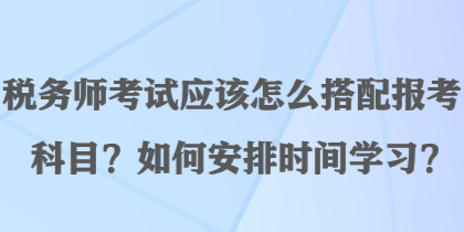 稅務(wù)師考試應(yīng)該怎么搭配報(bào)考科目？如何安排時間學(xué)習(xí)？