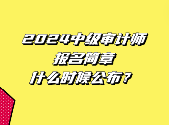 2024中級(jí)審計(jì)師報(bào)名簡(jiǎn)章什么時(shí)候公布？
