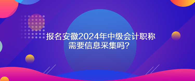 報(bào)名安徽2024年中級(jí)會(huì)計(jì)職稱需要信息采集嗎？