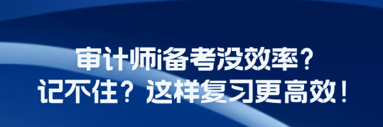審計(jì)師i備考沒(méi)效率？記不??？這樣復(fù)習(xí)更高效！