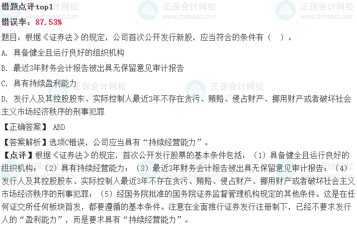 【曝光】2024中級(jí)會(huì)計(jì)第一次萬人?？冀?jīng)濟(jì)法錯(cuò)題率Top10題目！