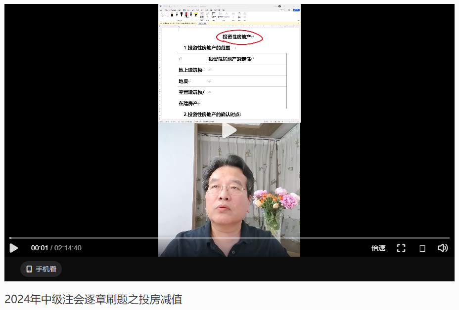 高志謙老師：注會《會計》逐章刷題講義-投資性房地產(chǎn)、資產(chǎn)減值
