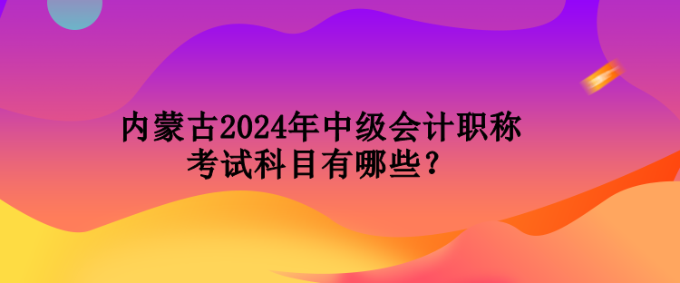 內(nèi)蒙古2024年中級(jí)會(huì)計(jì)職稱考試科目有哪些？
