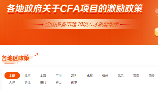 重大利好！新增2個(gè)地區(qū)提出CFA人才福利！