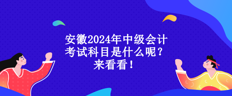 安徽2024年中級會計考試科目是什么呢？來看看！