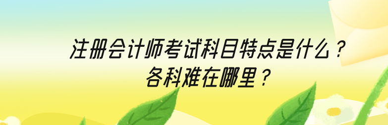 注冊會(huì)計(jì)師考試科目特點(diǎn)是什么？各科難在哪里？
