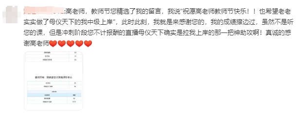 2024年中級(jí)會(huì)計(jì)考試出分啦！感謝高老師的母儀天下！