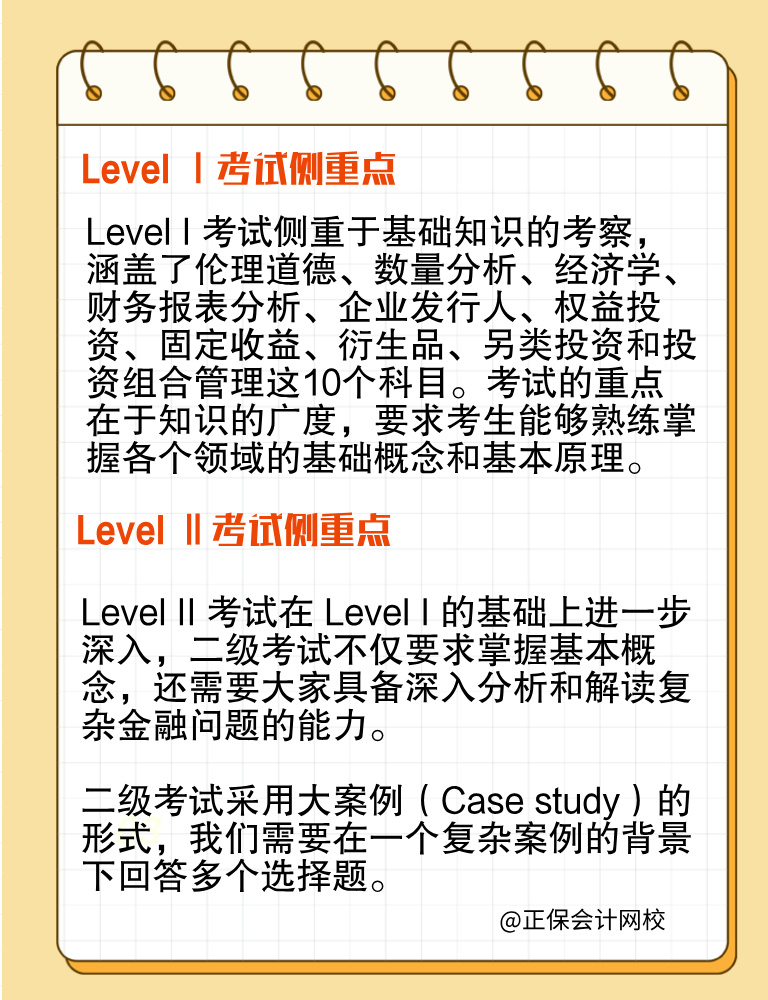 考生收藏！CFA各級(jí)別考試側(cè)重點(diǎn)！
