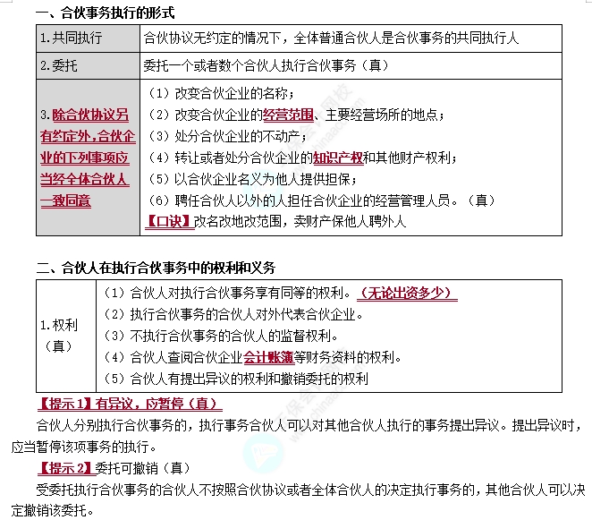 普通合伙企業(yè)的事務(wù)執(zhí)行