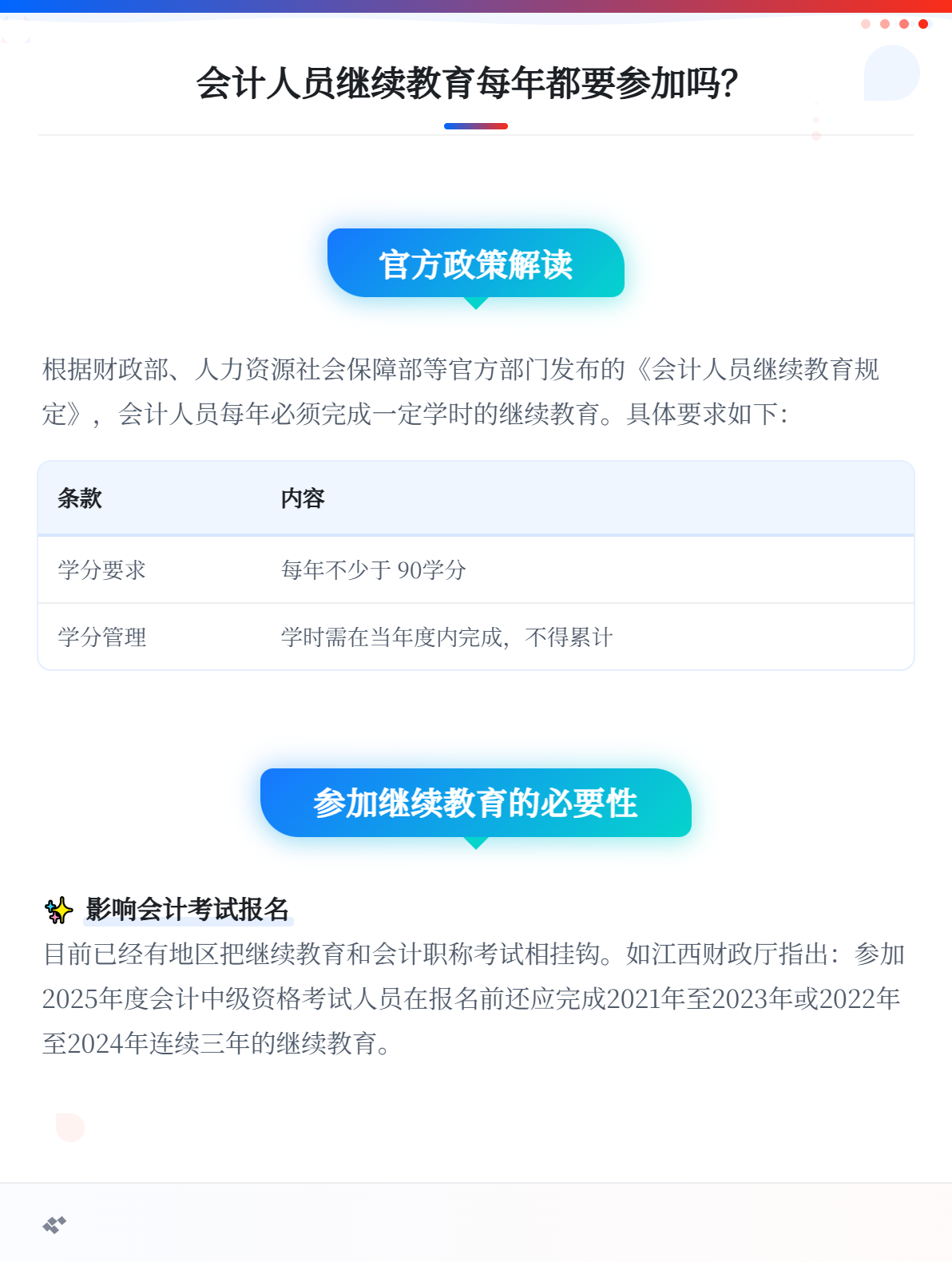 會計(jì)人員繼續(xù)教育每年都要參加嗎？1